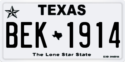 TX license plate BEK1914