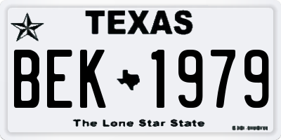 TX license plate BEK1979