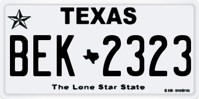 TX license plate BEK2323