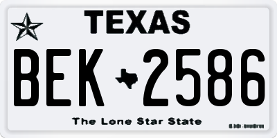 TX license plate BEK2586