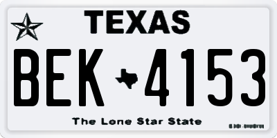 TX license plate BEK4153