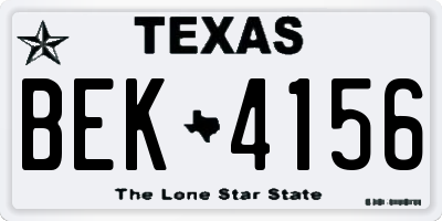 TX license plate BEK4156