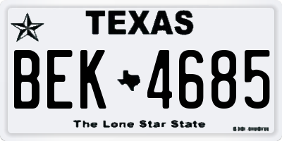 TX license plate BEK4685