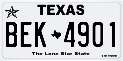 TX license plate BEK4901