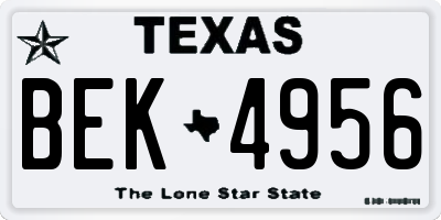 TX license plate BEK4956