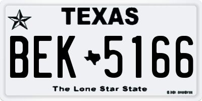 TX license plate BEK5166