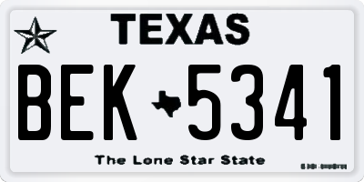 TX license plate BEK5341