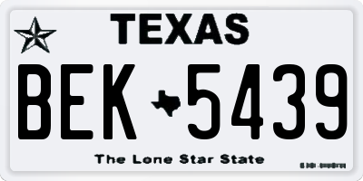 TX license plate BEK5439