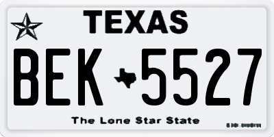TX license plate BEK5527