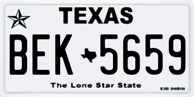 TX license plate BEK5659