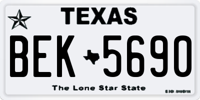 TX license plate BEK5690