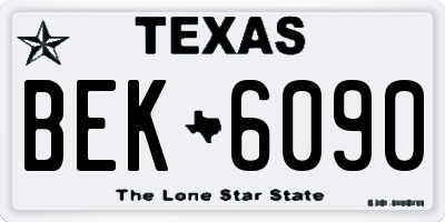 TX license plate BEK6090
