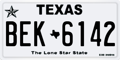 TX license plate BEK6142