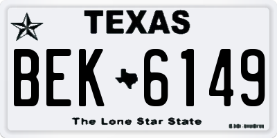 TX license plate BEK6149