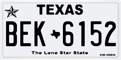 TX license plate BEK6152