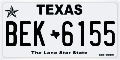 TX license plate BEK6155