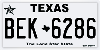 TX license plate BEK6286
