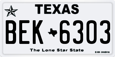TX license plate BEK6303