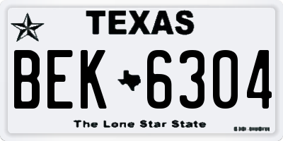 TX license plate BEK6304