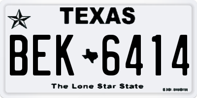 TX license plate BEK6414