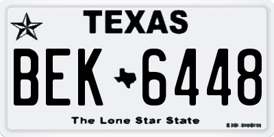 TX license plate BEK6448