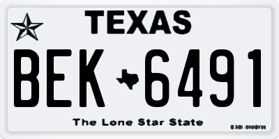 TX license plate BEK6491