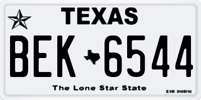 TX license plate BEK6544