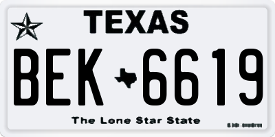 TX license plate BEK6619