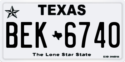 TX license plate BEK6740