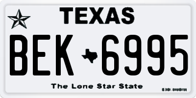 TX license plate BEK6995