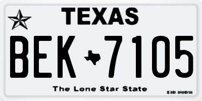 TX license plate BEK7105