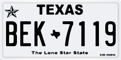 TX license plate BEK7119