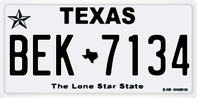 TX license plate BEK7134