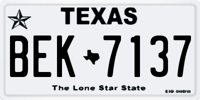 TX license plate BEK7137