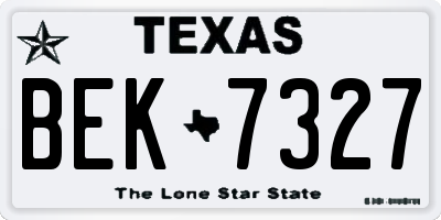 TX license plate BEK7327