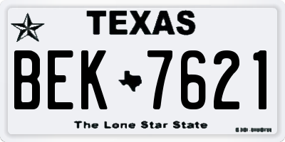 TX license plate BEK7621