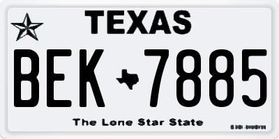 TX license plate BEK7885