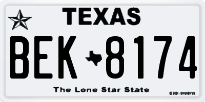 TX license plate BEK8174