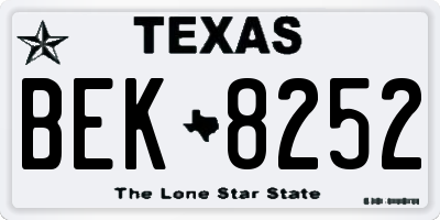 TX license plate BEK8252