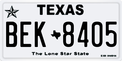 TX license plate BEK8405