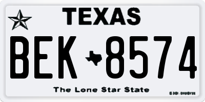 TX license plate BEK8574