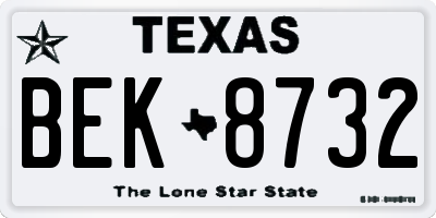 TX license plate BEK8732