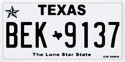 TX license plate BEK9137