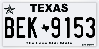 TX license plate BEK9153