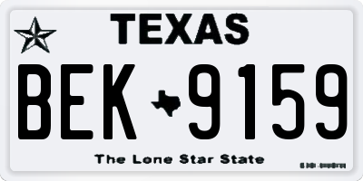 TX license plate BEK9159