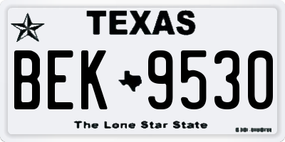 TX license plate BEK9530