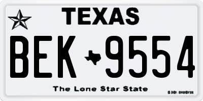 TX license plate BEK9554