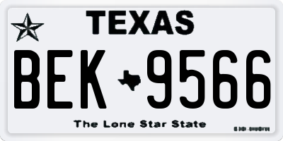 TX license plate BEK9566