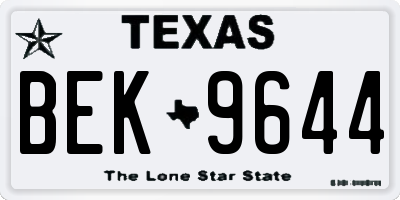 TX license plate BEK9644