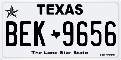 TX license plate BEK9656